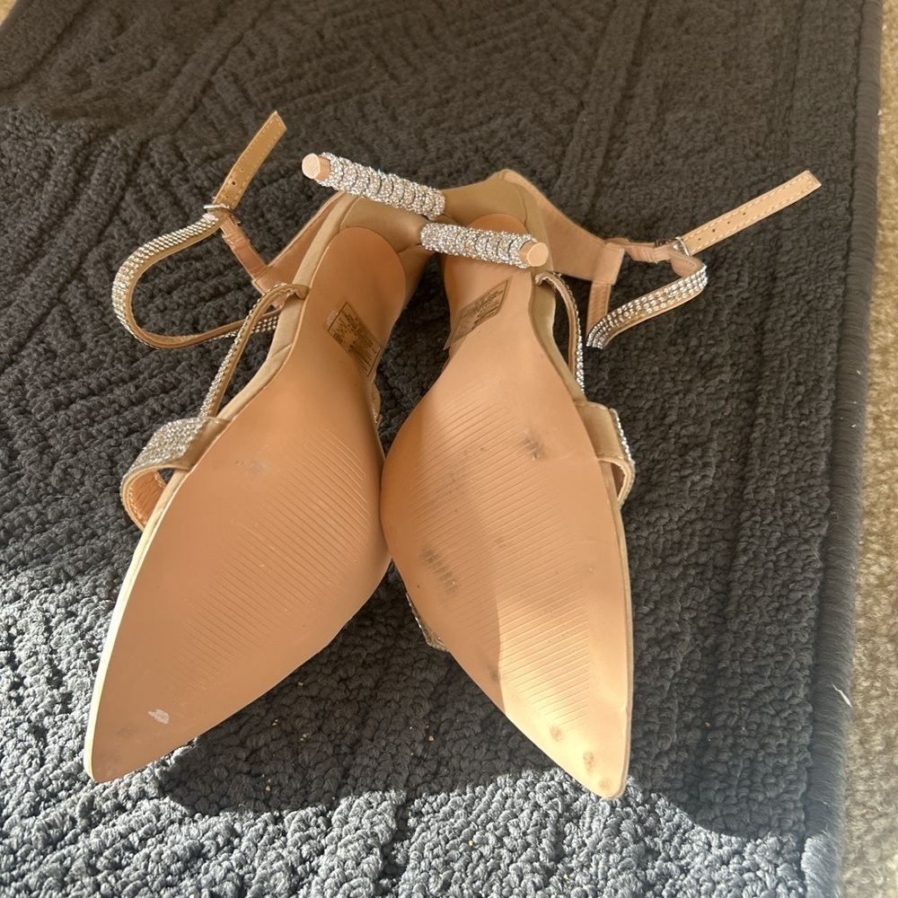 Women's Rhinestone Sandals - Nude - Picture 4 of 7